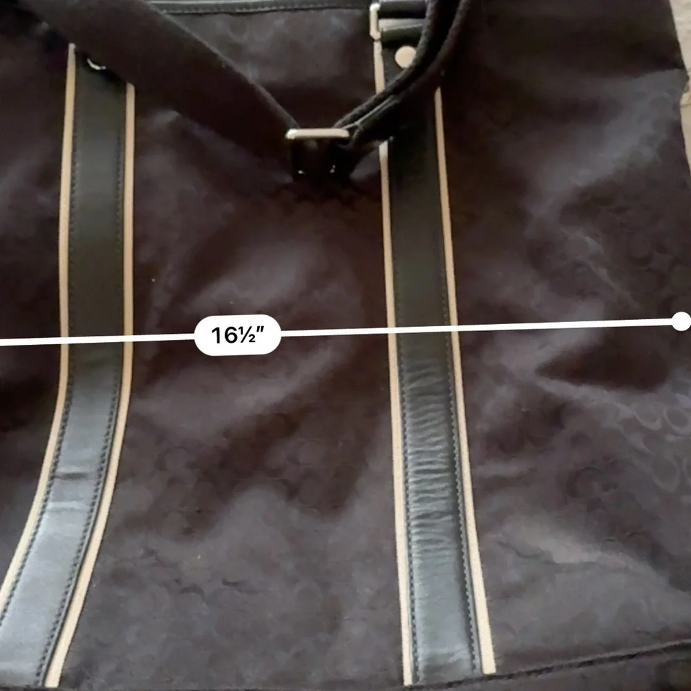 Gently Loved Coach Black Canvas and Leather Tote Bag